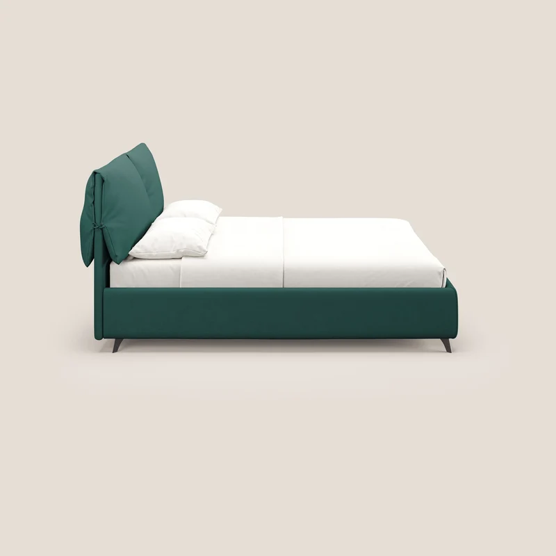 Susan lit rembourré avec coffre complètement déhoussable en microfibre détachable T11 bleu canard