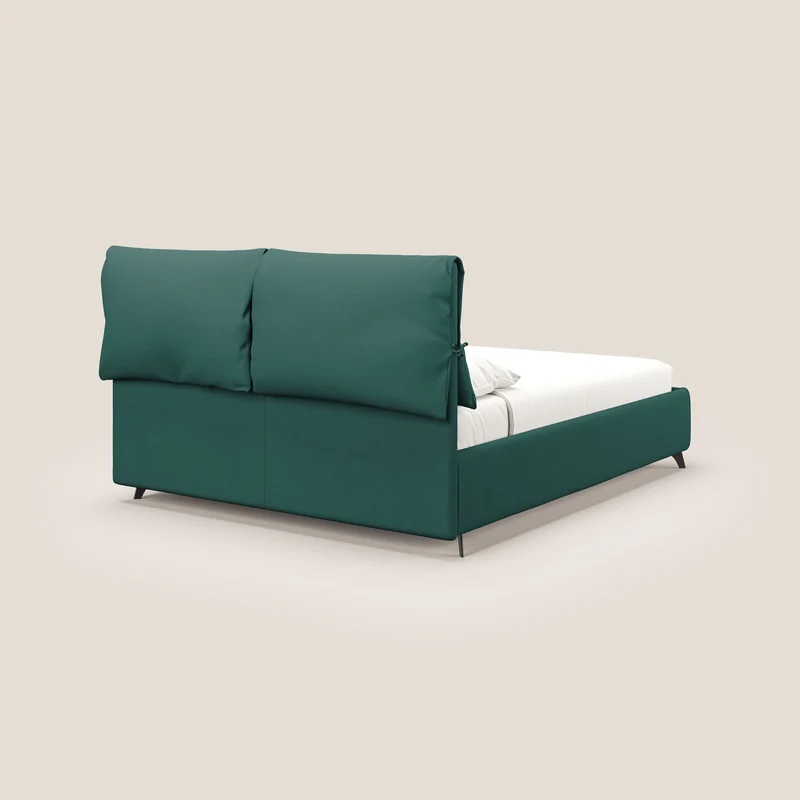 Susan lit rembourré avec coffre complètement déhoussable en microfibre détachable T11 bleu canard