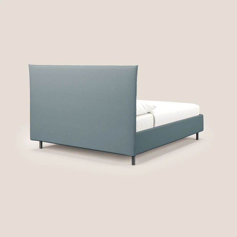 Izumi Lit rembourré avec coffre et pieds hauts en tissu détachable T05 sucre glace