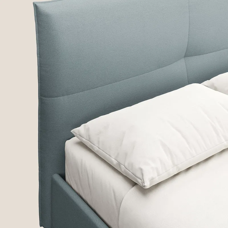 Izumi Lit rembourré avec coffre et pieds hauts en tissu détachable T05 sucre glace