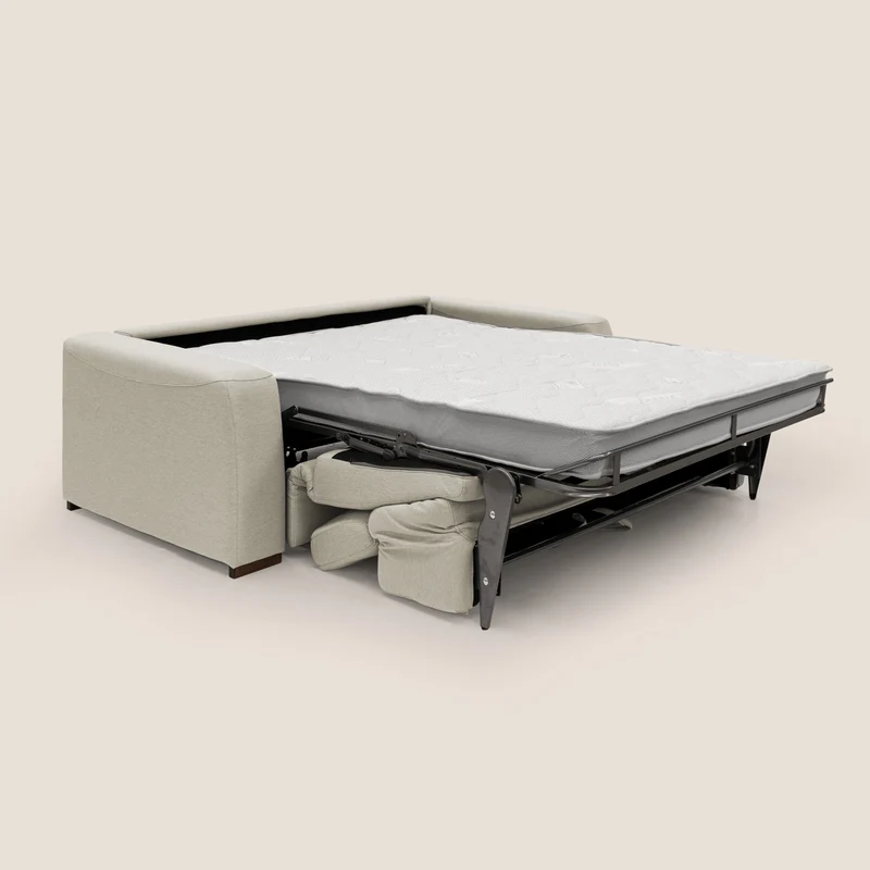Poseidon canapé lit convertible + RELAX électrique en tissu imperméable détachable T05 crème