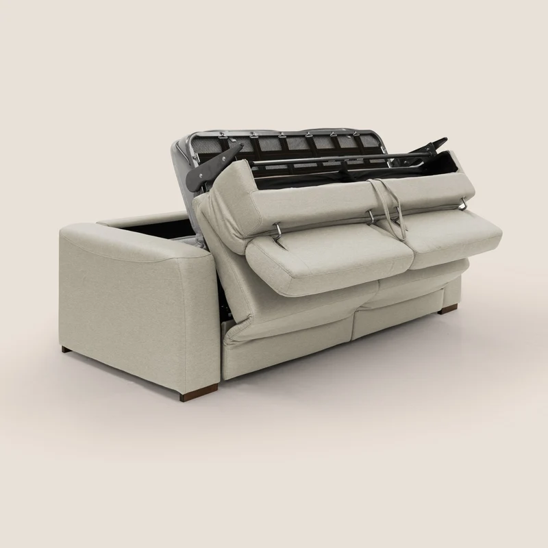 Poseidon canapé lit convertible + RELAX électrique en tissu imperméable détachable T05 crème