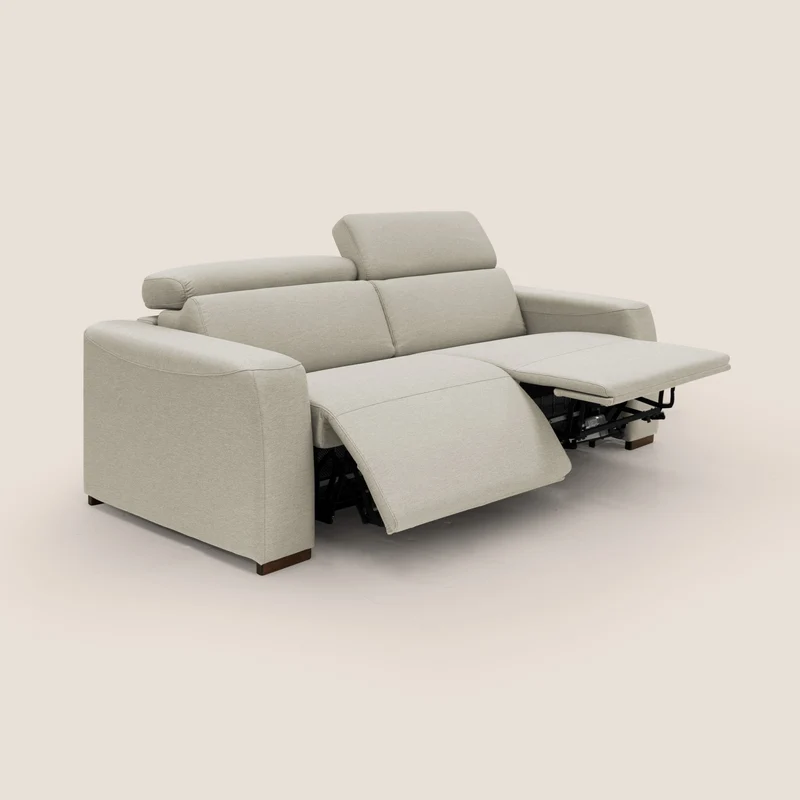 Poseidon canapé lit convertible + RELAX électrique en tissu imperméable détachable T05 crème