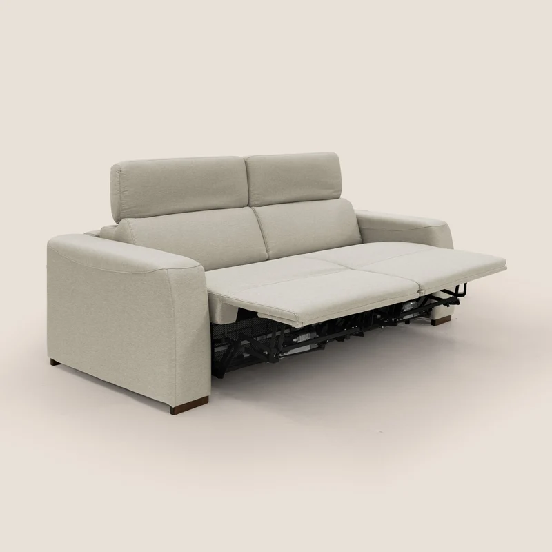 Poseidon canapé lit convertible + RELAX électrique en tissu imperméable détachable T05 crème