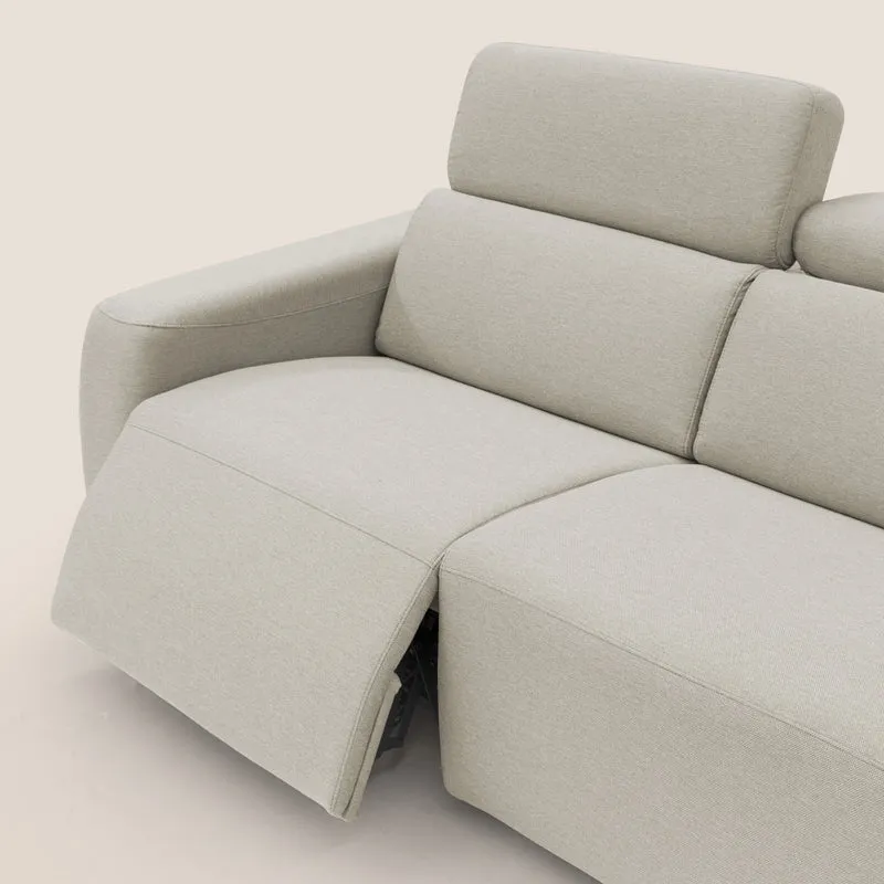 Poseidon canapé lit convertible + RELAX électrique en tissu imperméable détachable T05 crème