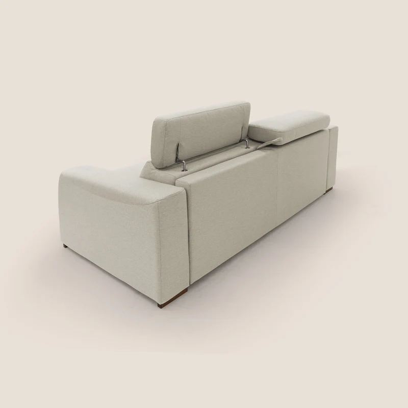 Poseidon canapé lit convertible + RELAX électrique en tissu imperméable détachable T05 crème