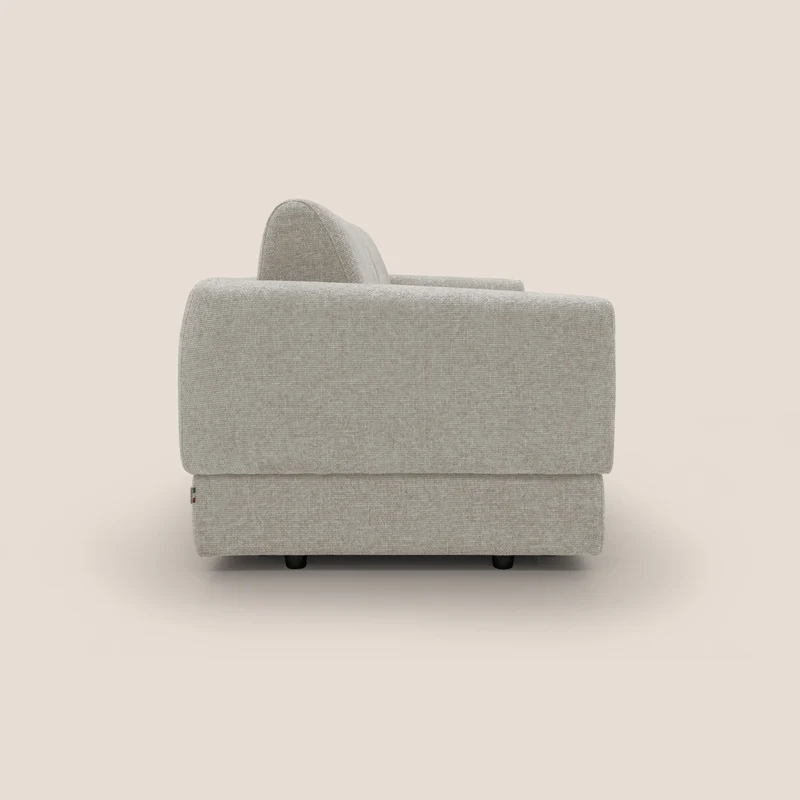 Happy Canapé convertible avec matelas H18 cm en tissu imperméable T10 crème