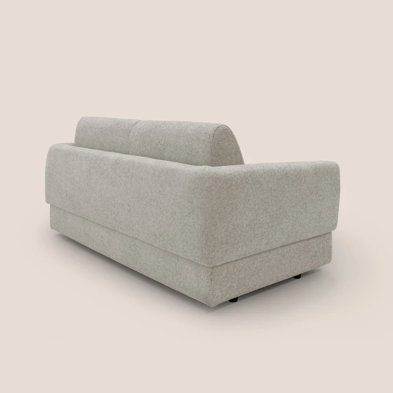 Happy Canapé convertible avec matelas H18 cm en tissu imperméable T10 crème