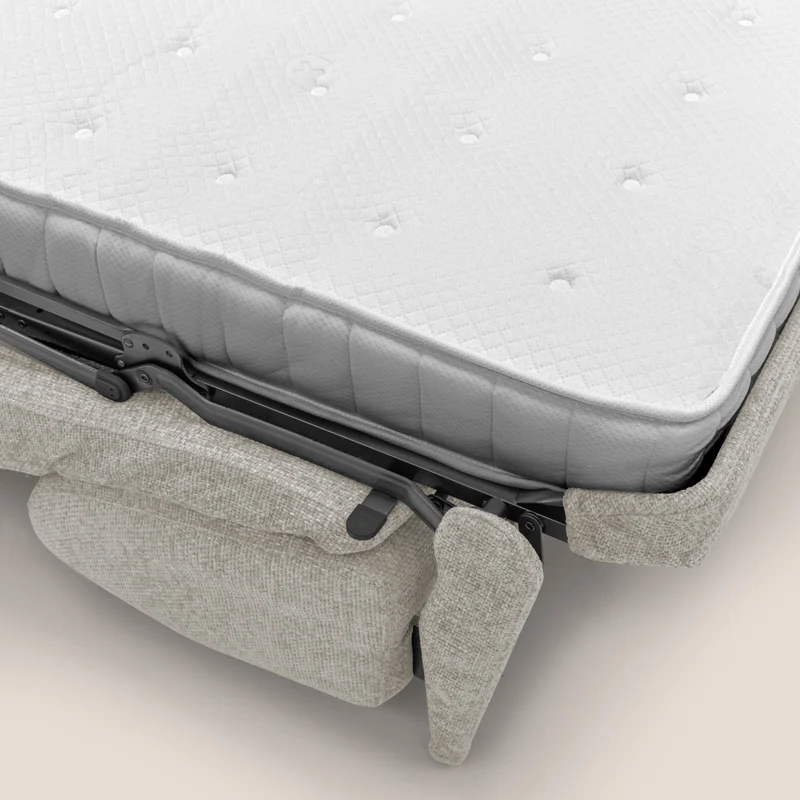 Happy Canapé convertible avec matelas H18 cm en tissu imperméable T10 crème