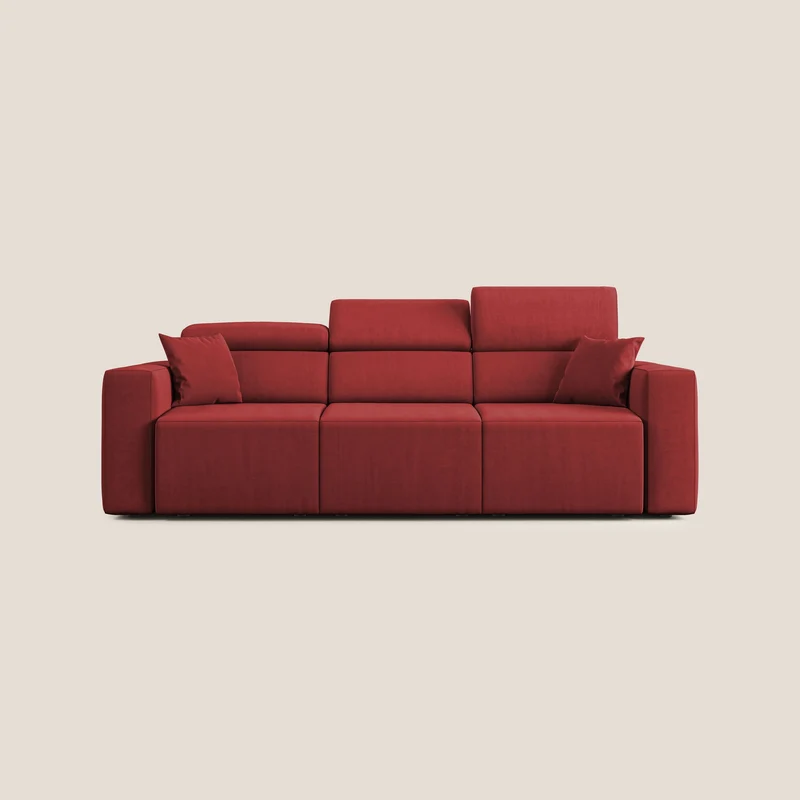 Orwell canapé avec 3 assises extractibles en microfibre détachable T11 rouge
