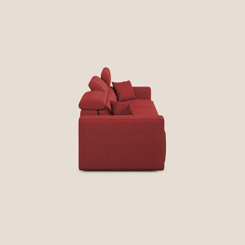 Orwell canapé avec 3 assises extractibles en microfibre détachable T11 rouge