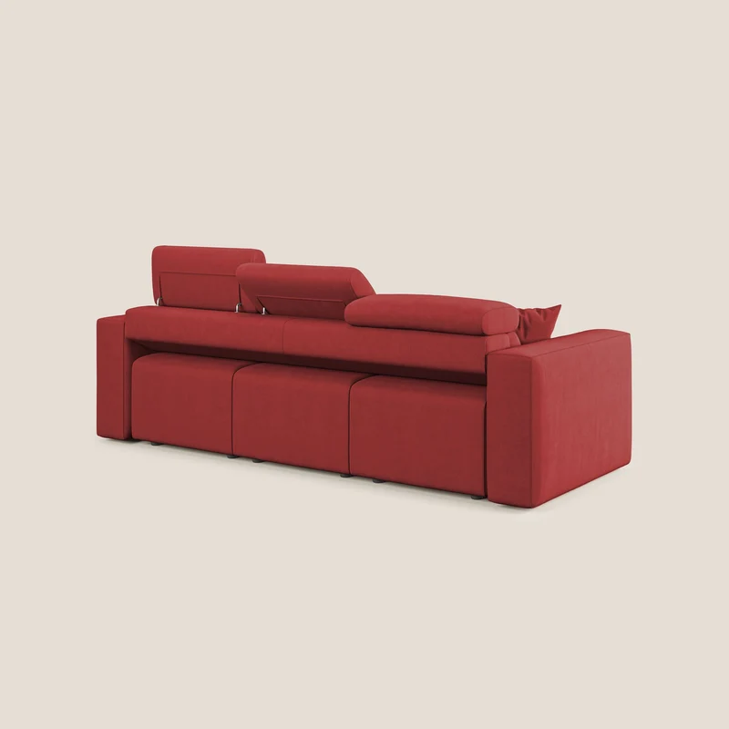 Orwell canapé avec 3 assises extractibles en microfibre détachable T11 rouge