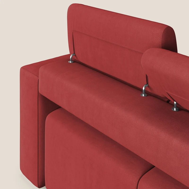 Orwell canapé avec 3 assises extractibles en microfibre détachable T11 rouge