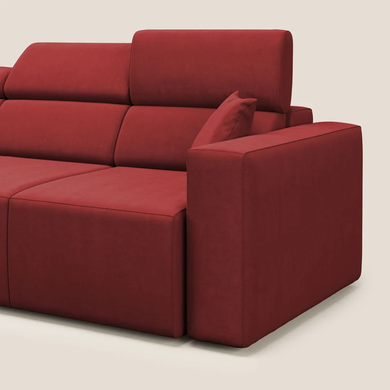 Orwell canapé avec 3 assises extractibles en microfibre détachable T11 rouge