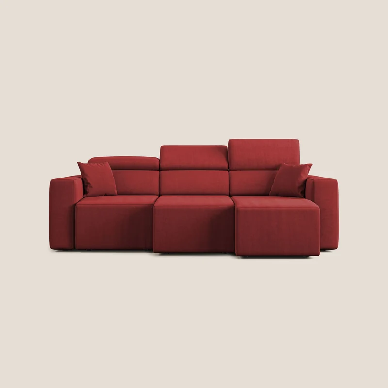 Orwell canapé avec 3 assises extractibles en microfibre détachable T11 rouge