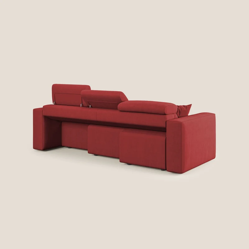 Orwell canapé avec 3 assises extractibles en microfibre détachable T11 rouge