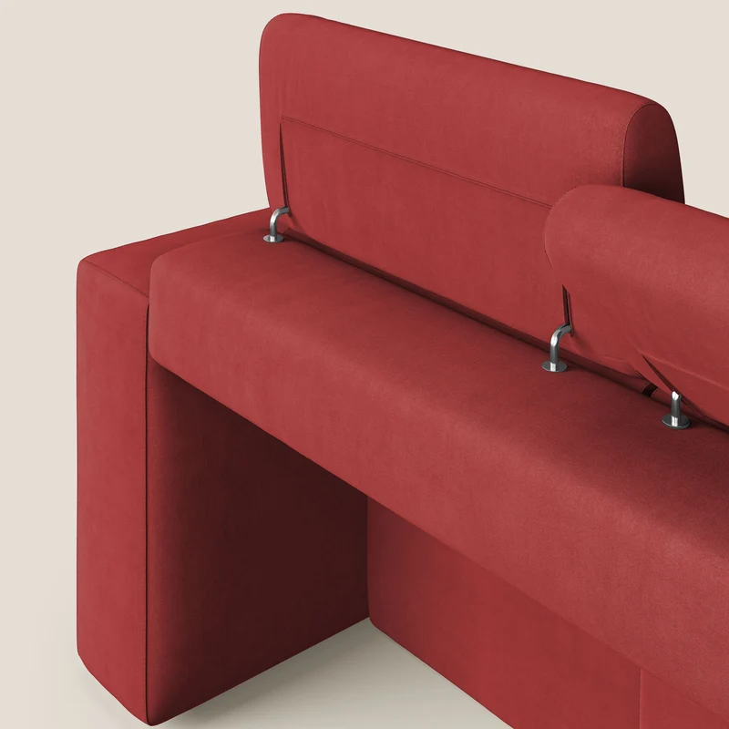 Orwell canapé avec 3 assises extractibles en microfibre détachable T11 rouge
