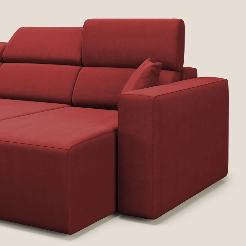 Orwell canapé avec 3 assises extractibles en microfibre détachable T11 rouge