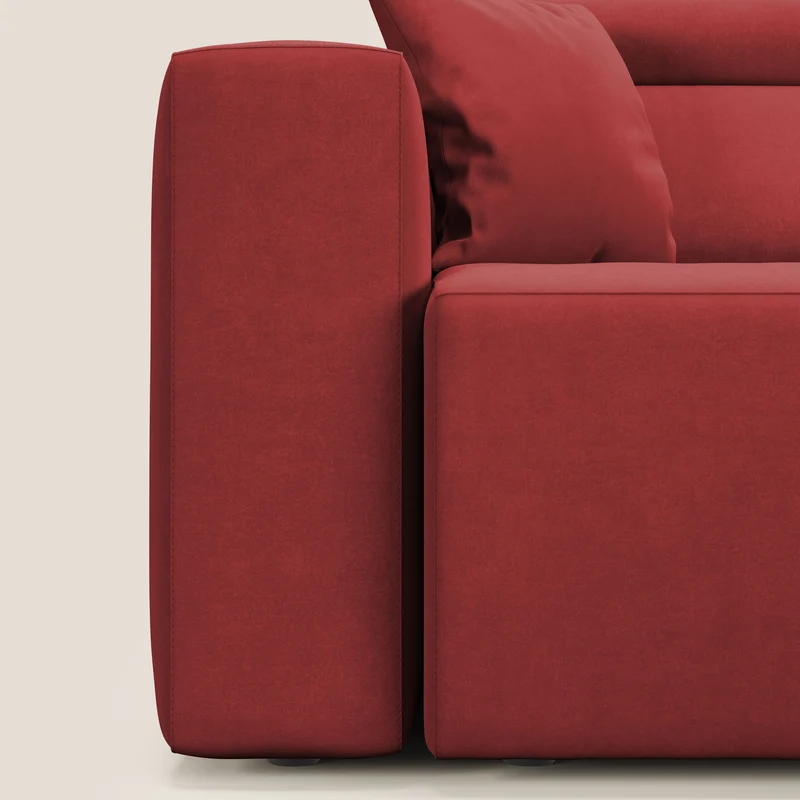 Orwell canapé avec 3 assises extractibles en microfibre détachable T11 rouge