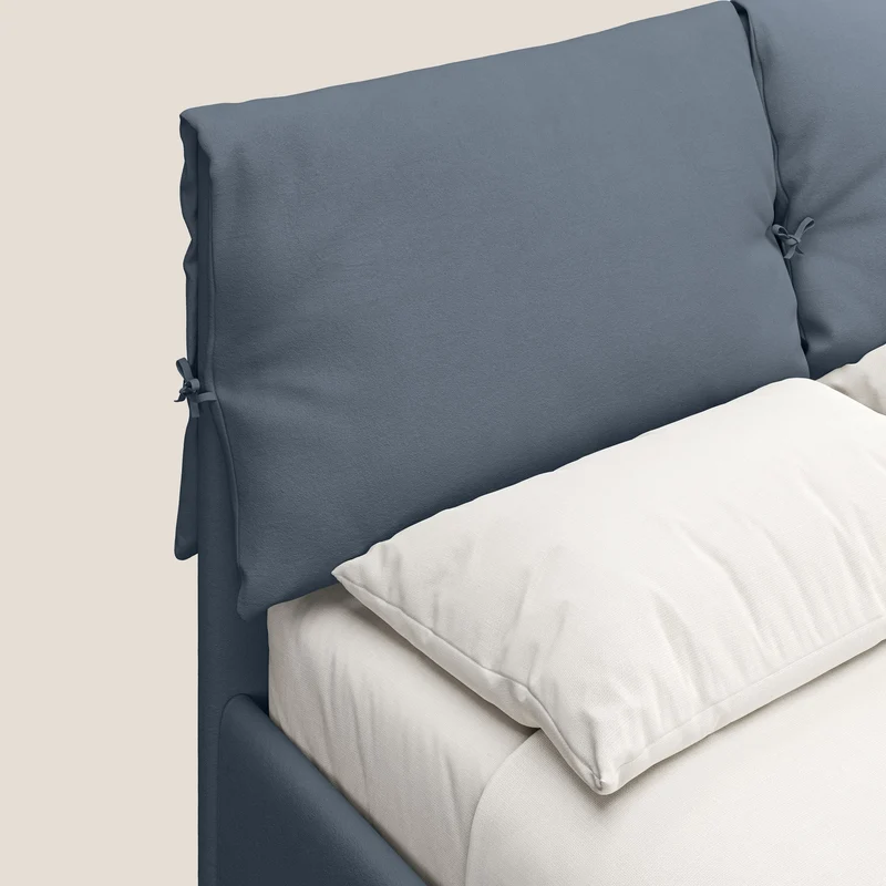 Susan lit rembourré avec coffre complètement déhoussable en microfibre détachable T11 sucre glace