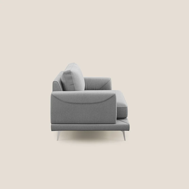 Dorian fauteuil moderne en tissu doux anti-tache T05 gris
