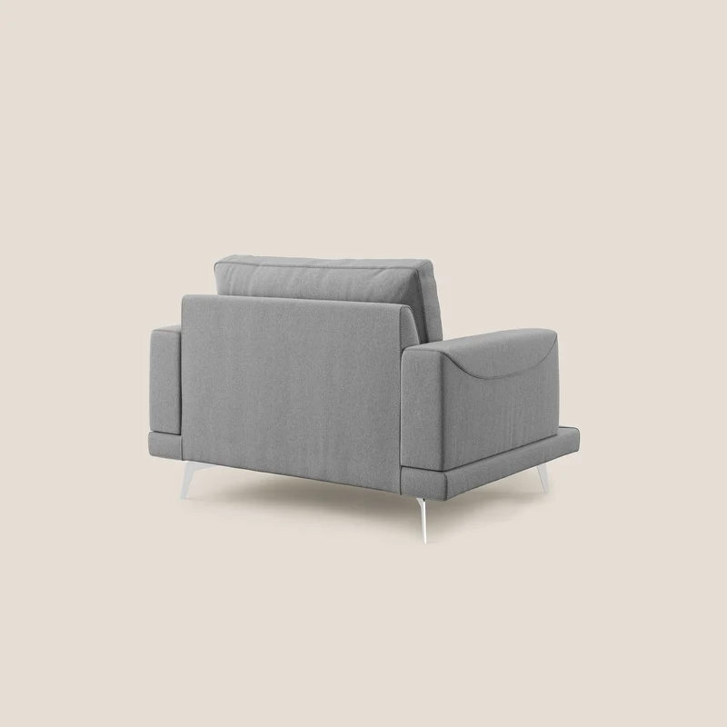 Dorian fauteuil moderne en tissu doux anti-tache T05 gris