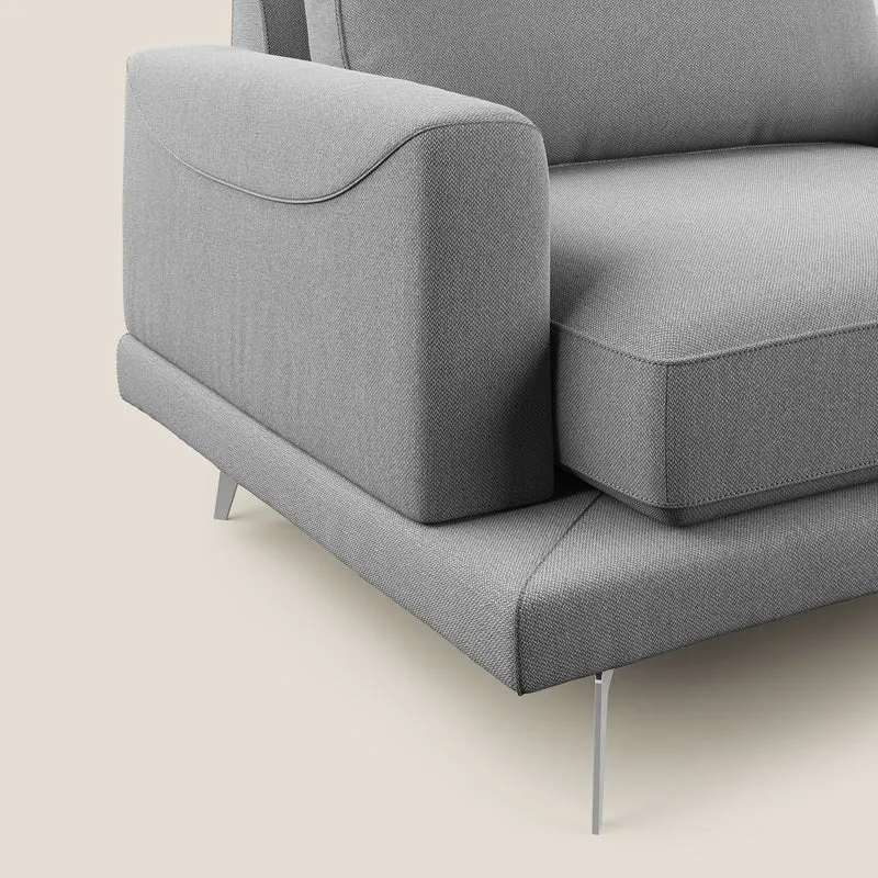 Dorian fauteuil moderne en tissu doux anti-tache T05 gris