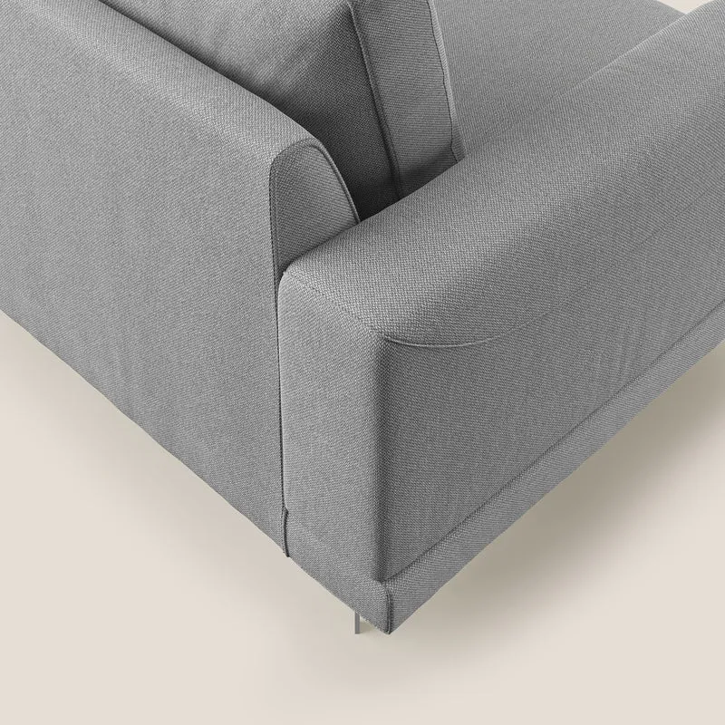 Dorian fauteuil moderne en tissu doux anti-tache T05 gris