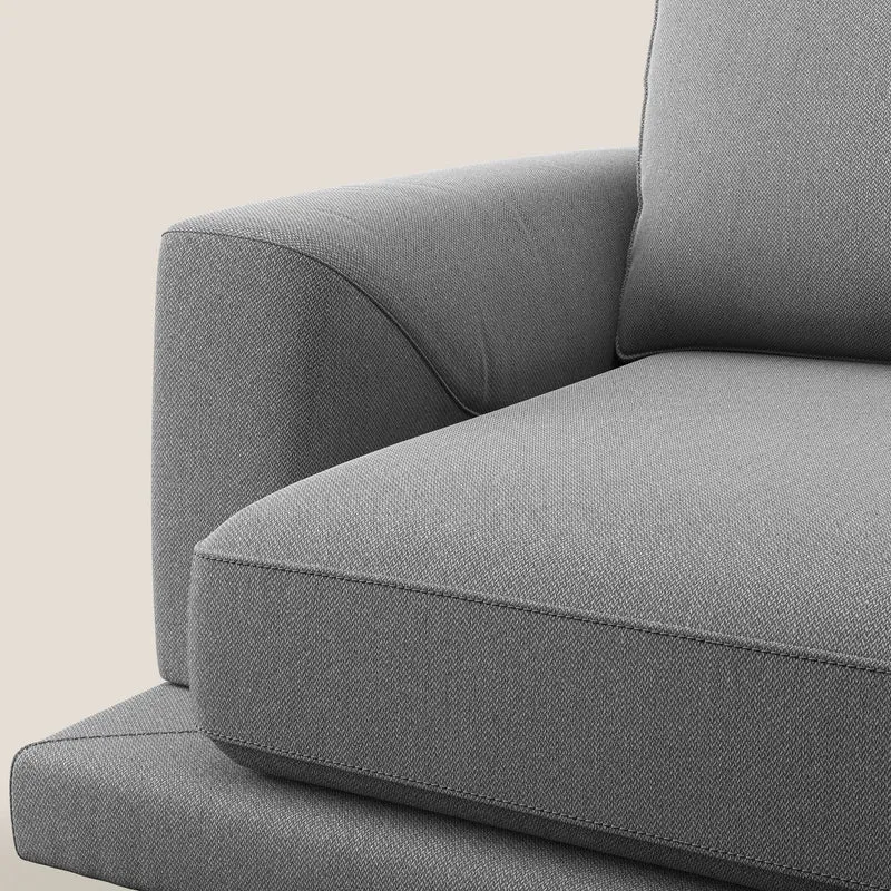 Dorian fauteuil moderne en tissu doux anti-tache T05 gris