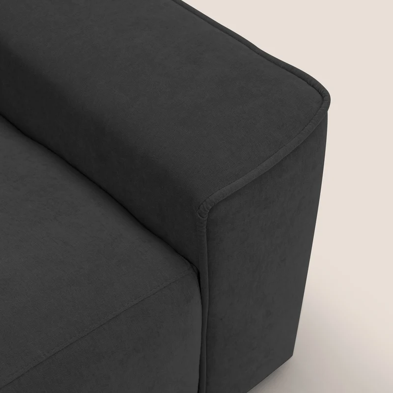 Clark Canapé d'angle avec option relax électrique en tissu imperméable et détachable T17 noir