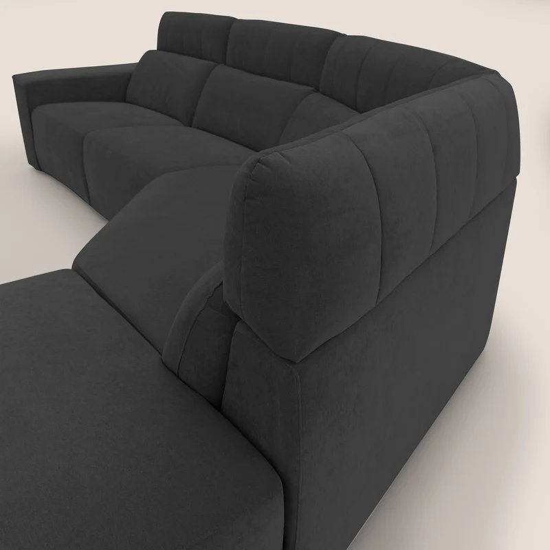Clark Canapé d'angle avec option relax électrique en tissu imperméable et détachable T17 noir