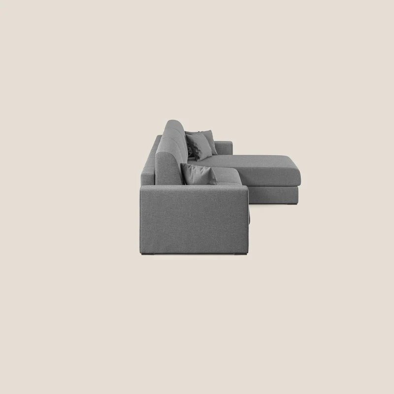 Best canapé-lit d’angle avec méridienne en tissu anti-taches QuickClean T08 gris