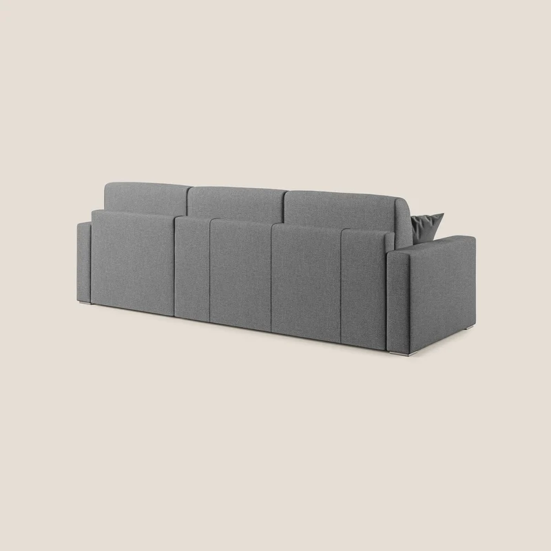 Best canapé-lit d’angle avec méridienne en tissu anti-taches QuickClean T08 gris