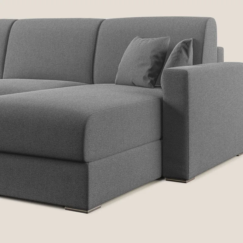 Best canapé-lit d’angle avec méridienne en tissu anti-taches QuickClean T08 gris