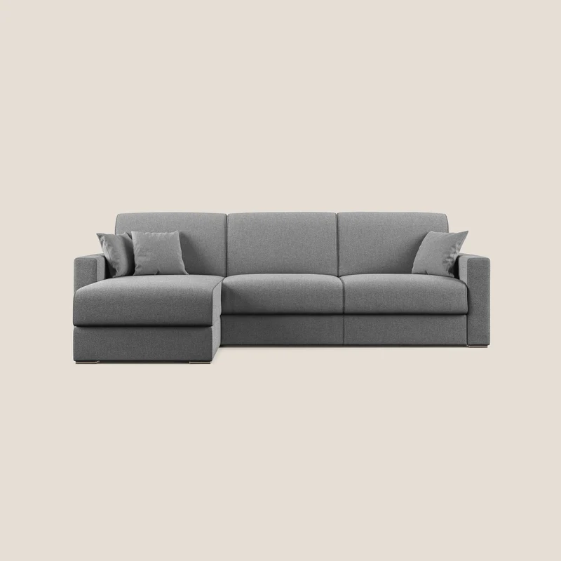 Best canapé-lit d’angle avec méridienne en tissu anti-taches QuickClean T08 gris