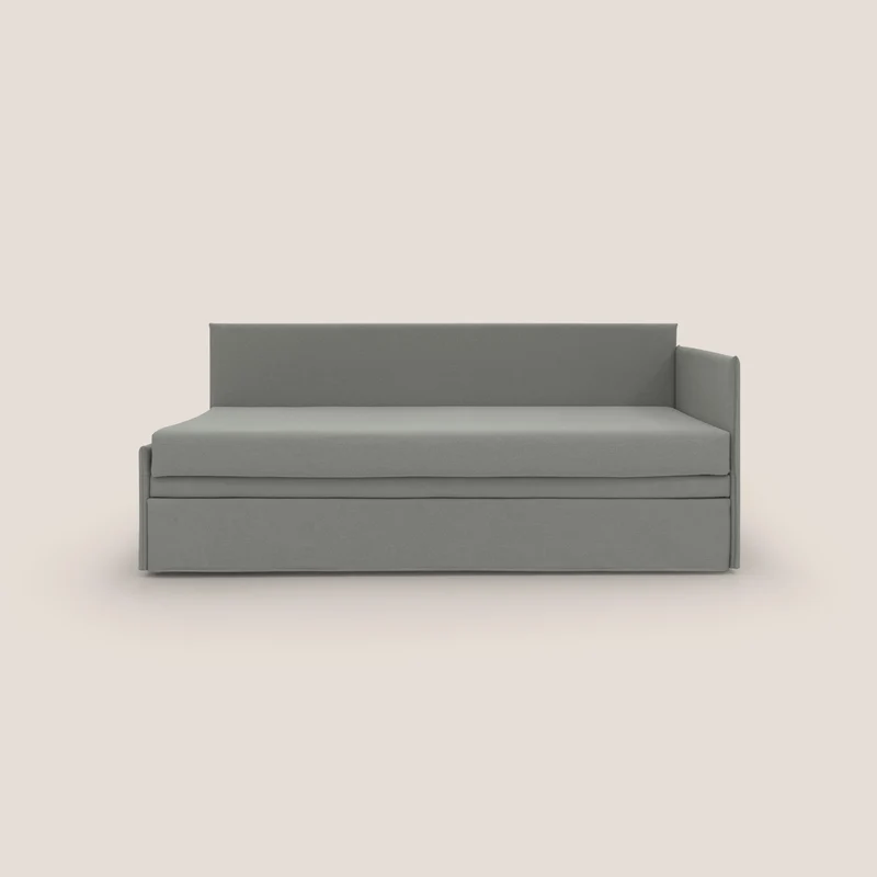Durini Canapé duplex avec lits jumeaux et tissu effet coton imperméable T13 gris