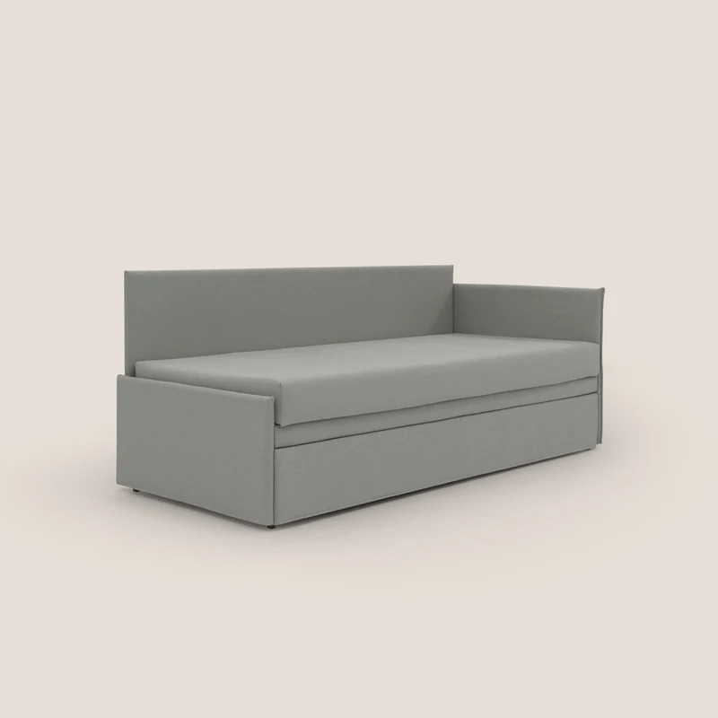 Durini Canapé duplex avec lits jumeaux et tissu effet coton imperméable T13 gris
