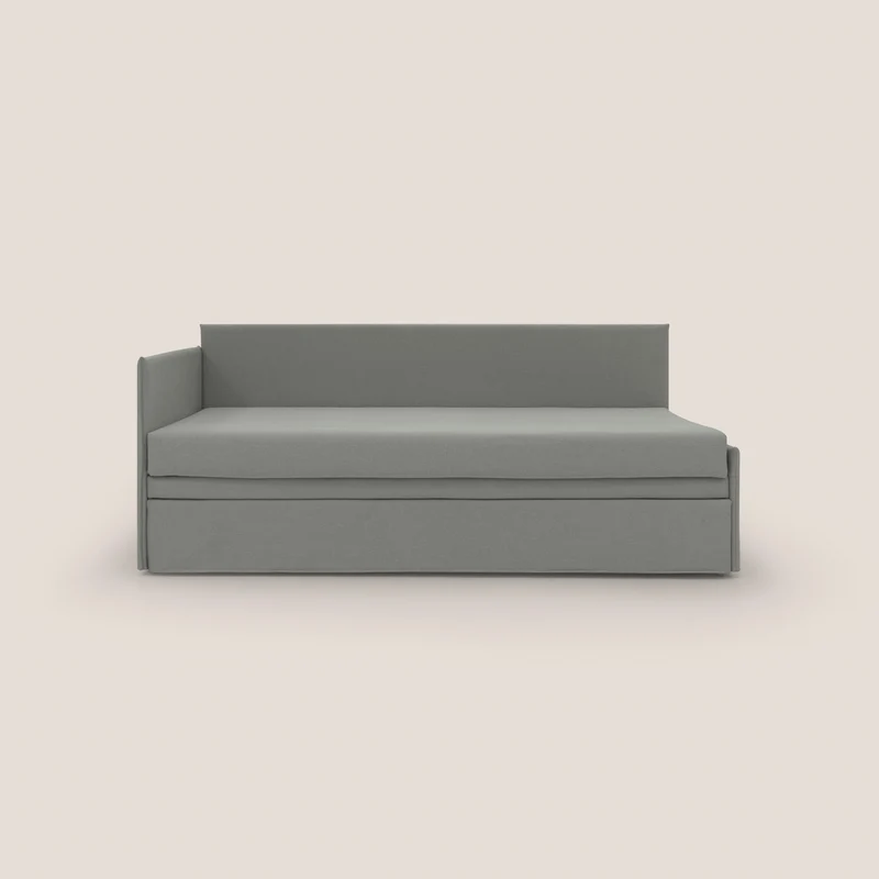 Durini Canapé duplex avec lits jumeaux et tissu effet coton imperméable T13 gris