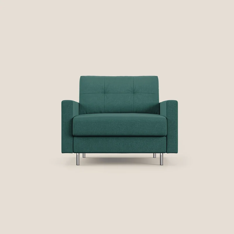 Megan fauteuil convertible en microfibre détachable T11 bleu canard