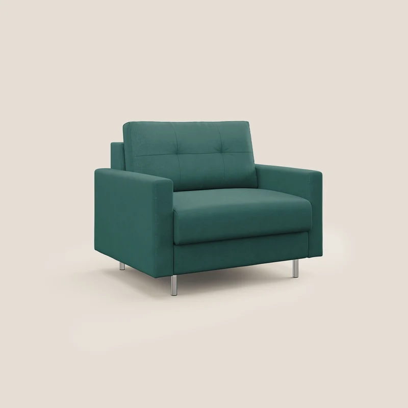 Megan fauteuil convertible en microfibre détachable T11 bleu canard
