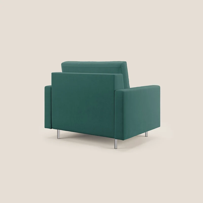 Megan fauteuil convertible en microfibre détachable T11 bleu canard