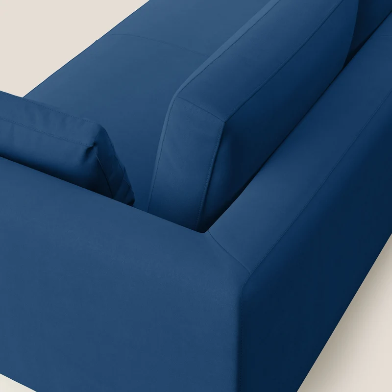 Plano canapé moderne en microfibre technique détachable T11 bleu