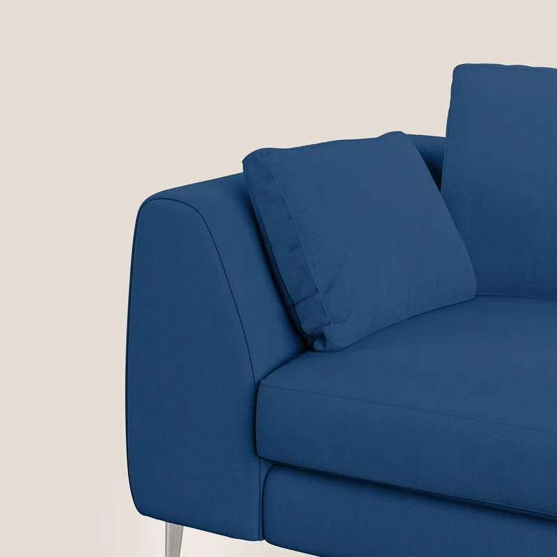 Plano canapé moderne en microfibre technique détachable T11 bleu