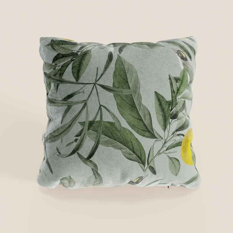 Lemon collection élégante de coussins à motifs en velours imperméable vert