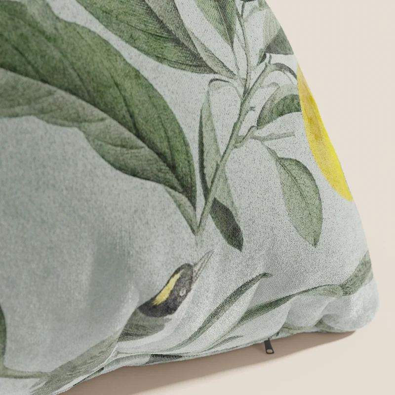 Lemon collection élégante de coussins à motifs en velours imperméable vert