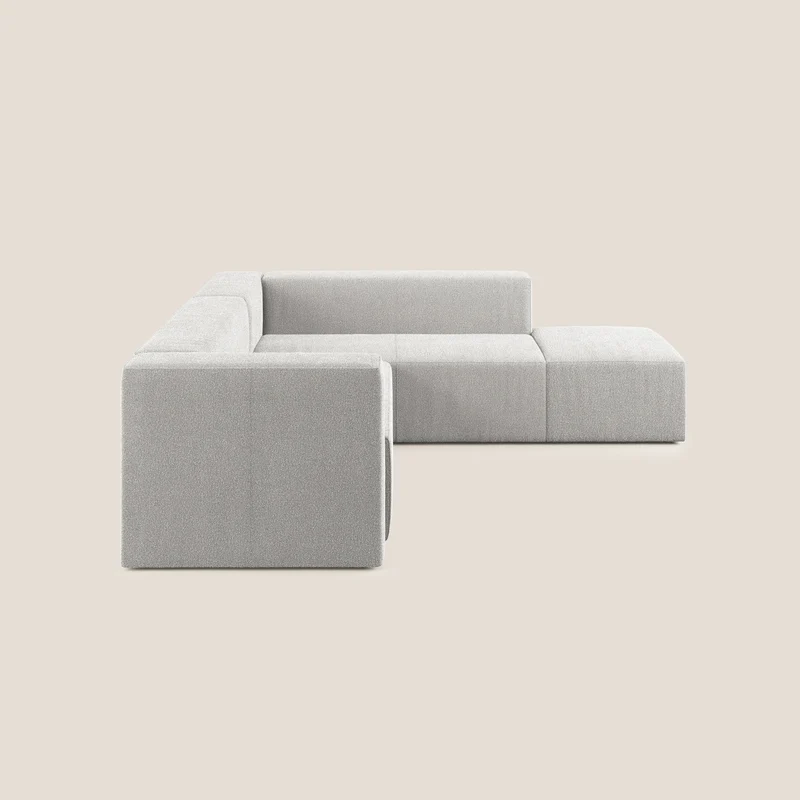 Nettuno canapé d'angle modulable en bouclette douce T07 gris