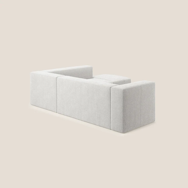 Nettuno canapé d'angle modulable en bouclette douce T07 gris