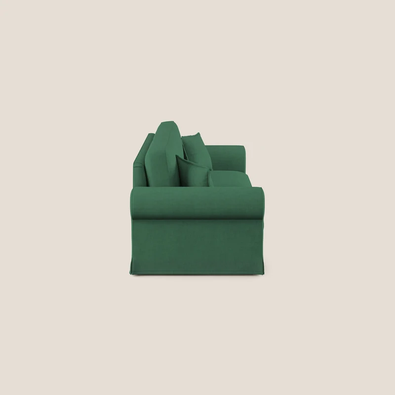 Lady canapé classique en plume d'oie réalisé avec un tissu imperméable T02 vert