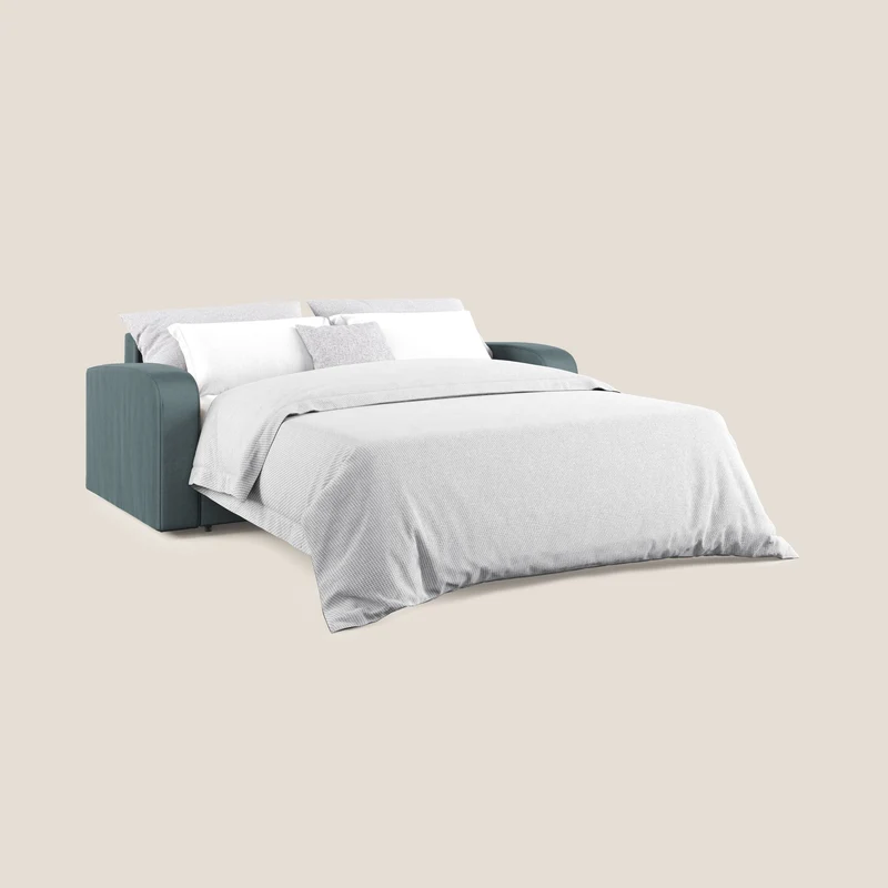 Lebron Canapé-lit double en velours doux T01 pétrole