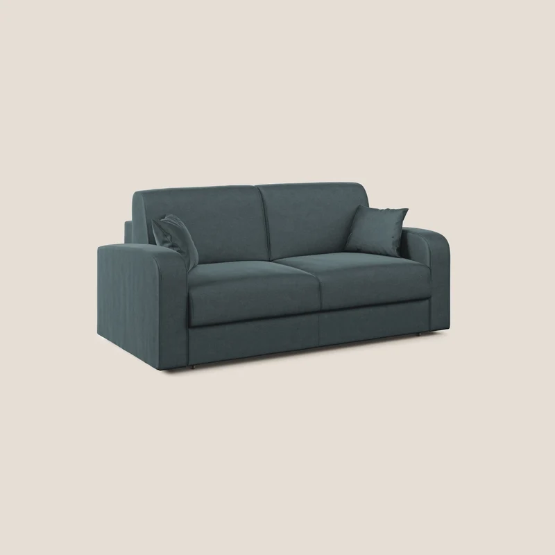 Lebron Canapé-lit double en velours doux T01 pétrole